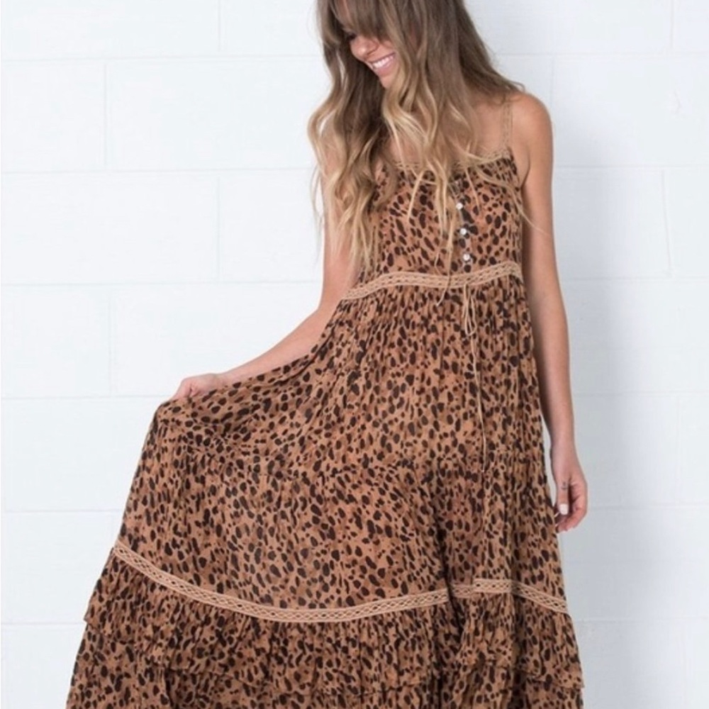 New Bohemian Saphari Leopard Maxi Summer Dress
